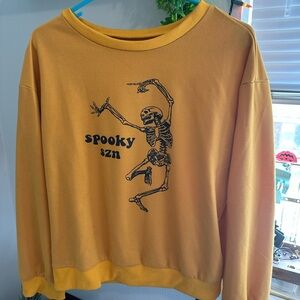 Yellow Spooky Szn Skeleton Sweatshirt